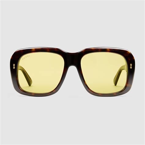 gucci yellow lens sunglasses|gucci yellow acetate sunglasses.